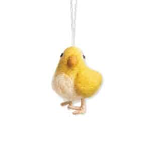 Påskekylling, uld, stående, 5CM